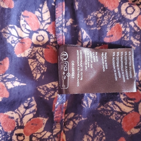 Free People Indigo Combo Long Bell Sleeve Maxi Sz. L Dress - Picture 15 of 15